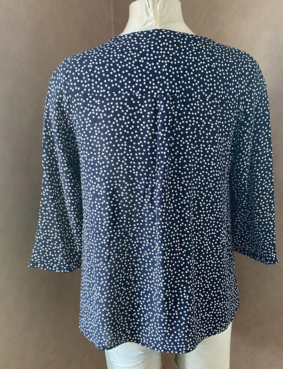 Sud Express Tornaline blouse size 38 navy blue with white polka dots – fluid 100% viscose – photo 5